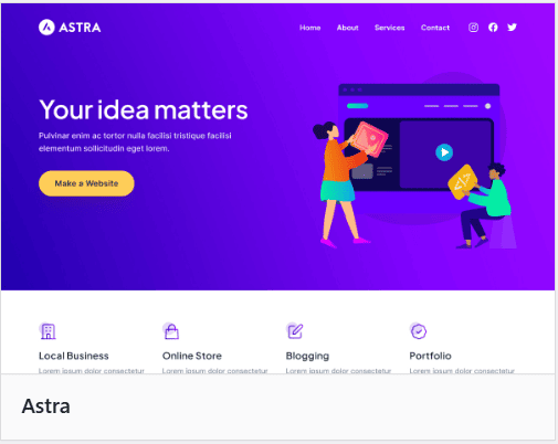 astra theme