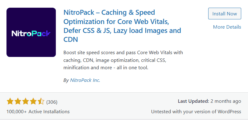 wordpress Nitropack plugin