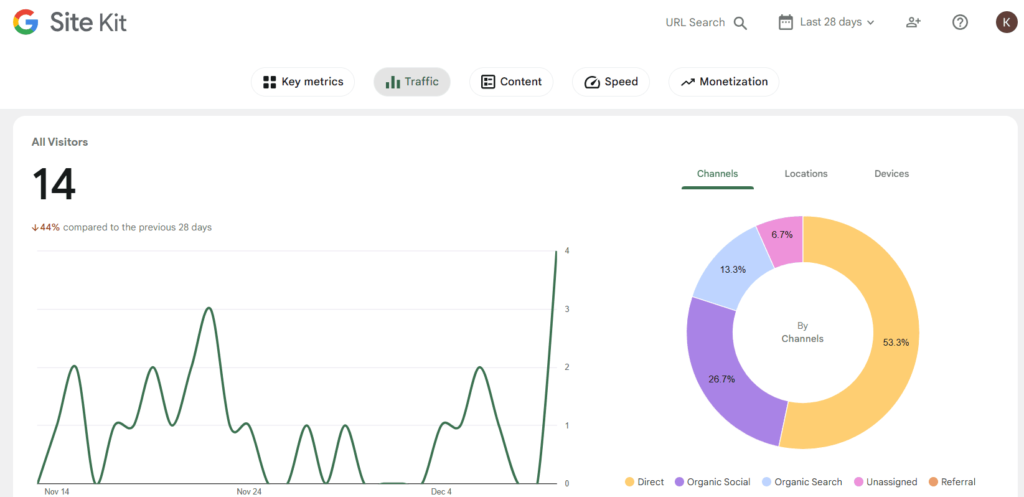site kit traffic