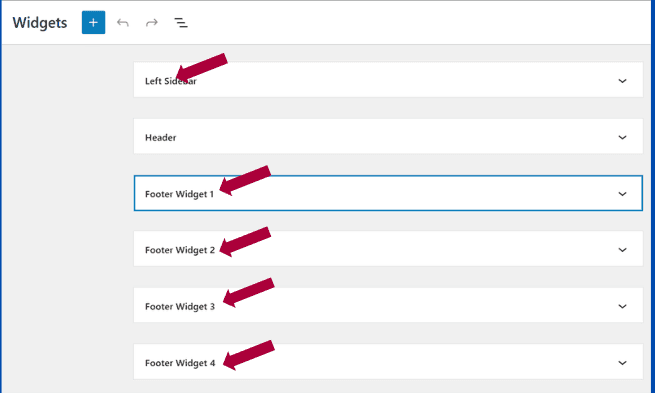 footer menu